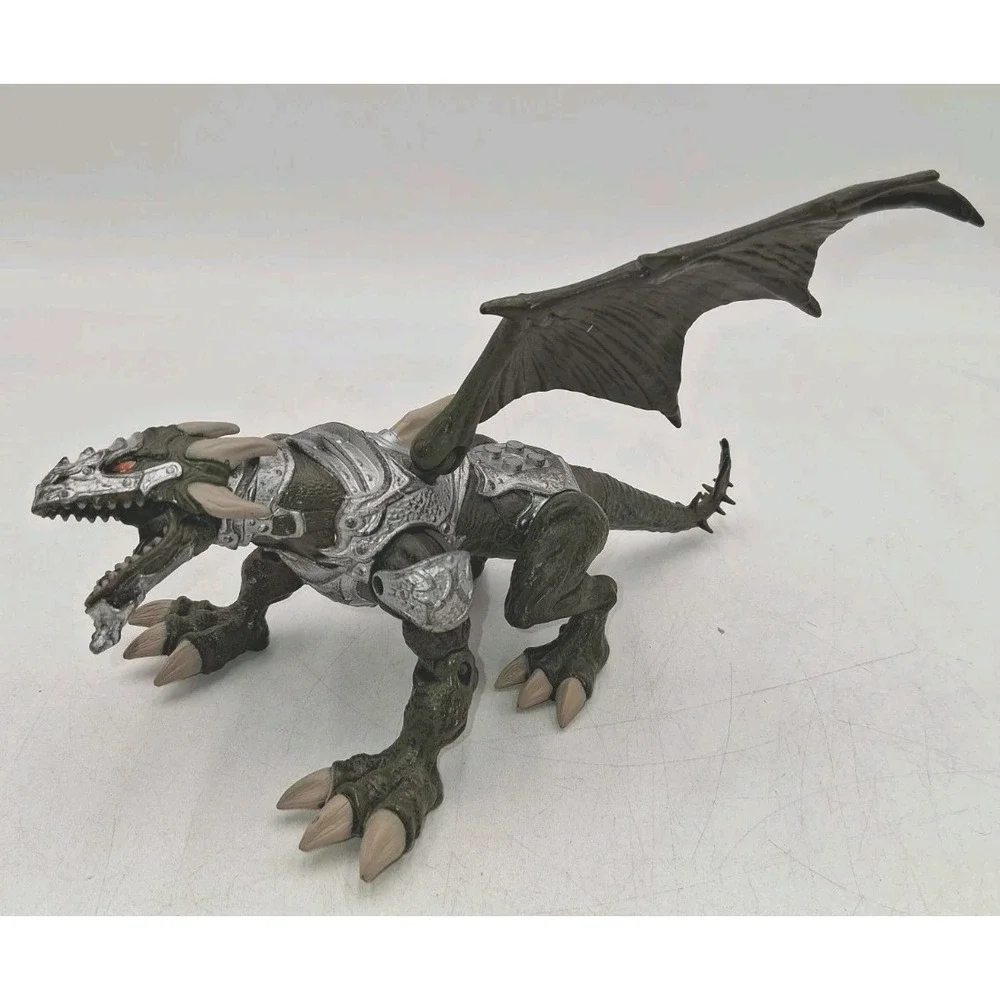 Rare Mega Bloks Argentum Silver Armor Dragon Metal Age Missing One Wing